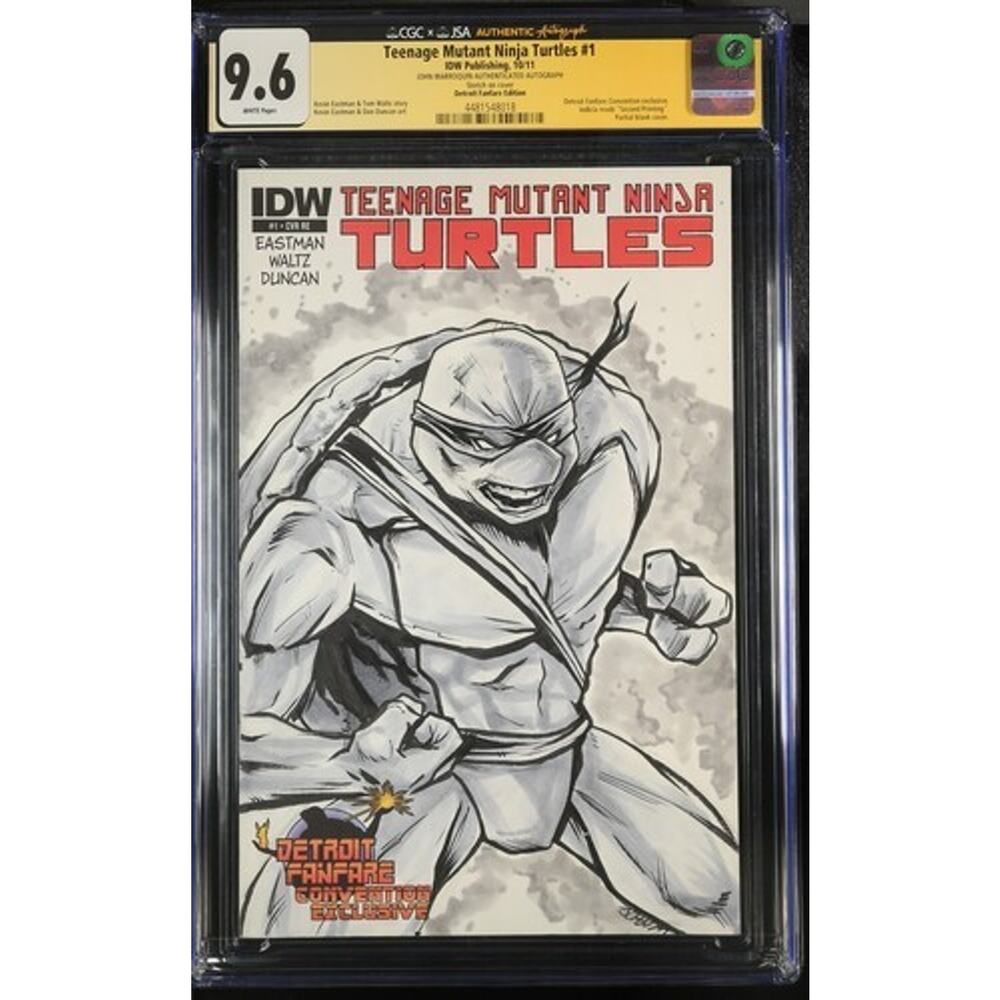 TMNT #1 2011 CGC 9.6 SS Dan Duncan Sketch Cover Detroit Fanfare Exclusive